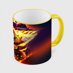 Кружка 3D Клинок, рассекающий демонов Demon Slayer, цвет: 3D-желтый кант