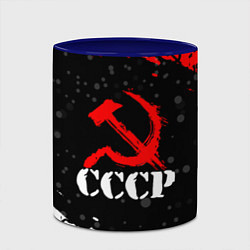 Кружка 3D Ссср - серп и молот - крапинки, цвет: 3D-белый + синий — фото 2