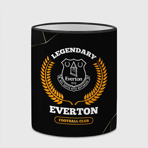 Кружка цветная Лого Everton и надпись Legendary Football Club на / 3D-Черный кант – фото 2