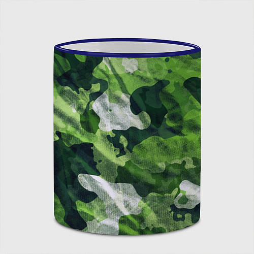 Кружка цветная Camouflage Pattern Камуфляж Паттерн / 3D-Синий кант – фото 2