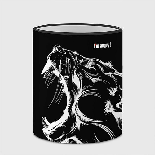 Кружка цветная Im angry! Cougar / 3D-Черный кант – фото 2