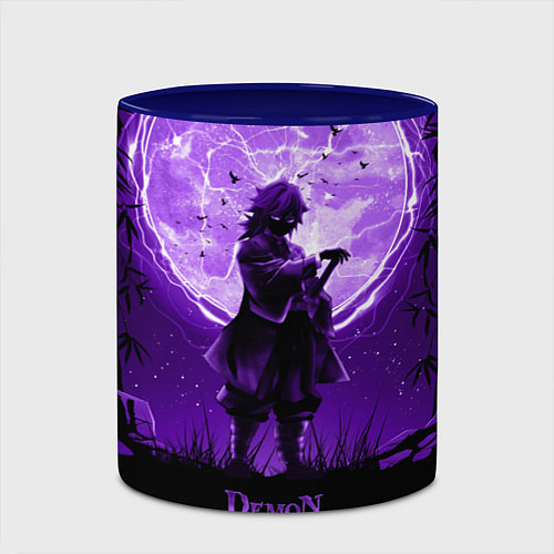 Кружка цветная КЛИНОК, РАССЕКАЮЩИЙ ДЕМОНОВ ГИЮ ТОМИОКА / 3D-Белый + синий – фото 2