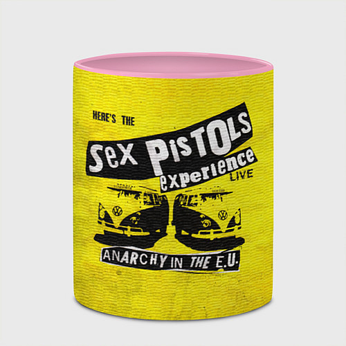 Кружка цветная Sex Pistols experience LIVE / 3D-Белый + розовый – фото 2