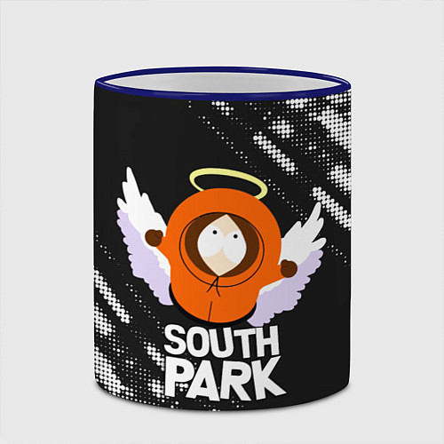 Кружка цветная Южный парк - Кенни Kenny ангел / 3D-Синий кант – фото 2