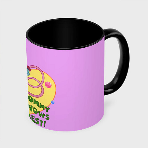 Кружка цветная Mommy knows best / 3D-Белый + черный – фото 1