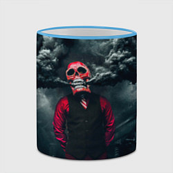 Кружка 3D Smoke Дым Skull, цвет: 3D-небесно-голубой кант — фото 2