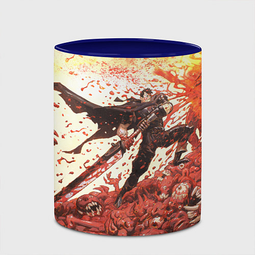 Кружка цветная BERSERK ГАТС РУНА спина / 3D-Белый + синий – фото 2