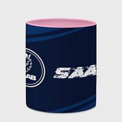 Кружка 3D SAAB SAAB Линии, цвет: 3D-белый + розовый — фото 2