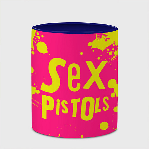 Кружка цветная Sex Pistols Yellow Logo / 3D-Белый + синий – фото 2
