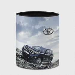 Кружка 3D Toyota Land Cruiser Prado на скальных камнях Mount, цвет: 3D-белый + черный — фото 2
