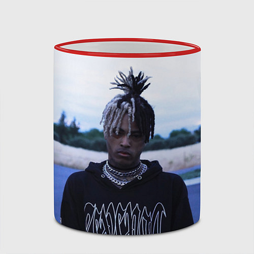 Кружка цветная XXXTentacion in a revenge hoodie / 3D-Красный кант – фото 2