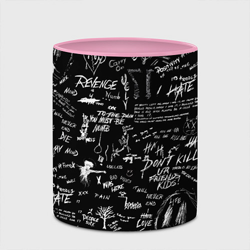 Кружка цветная XXXTENTACION LOGOBOMBING / 3D-Белый + розовый – фото 2