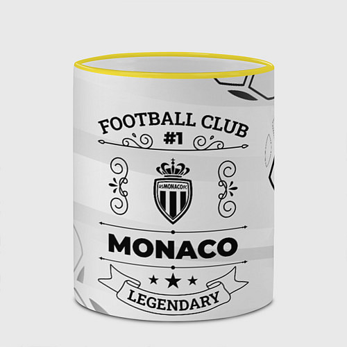 Кружка цветная Monaco Football Club Number 1 Legendary / 3D-Желтый кант – фото 2