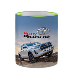 Кружка 3D Toyota Hilux Rogue Off-road vehicle Тойота - прохо, цвет: 3D-светло-зеленый кант — фото 2