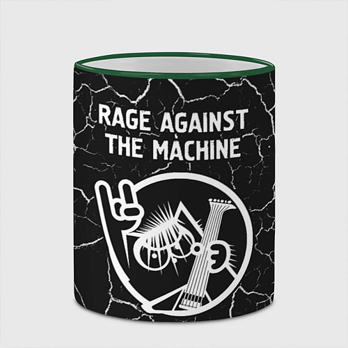 Кружка цветная Rage Against The Machine КОТ Трещины / 3D-Зеленый кант – фото 2