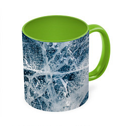Кружка 3D Потрескавшийся лед, цвет: 3D-белый + светло-зеленый