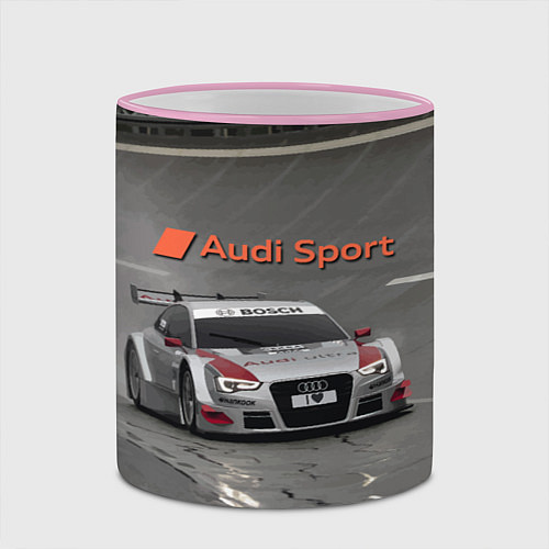 Кружка цветная Audi Sport Racing Team Short Track Car Racing Авто / 3D-Розовый кант – фото 2