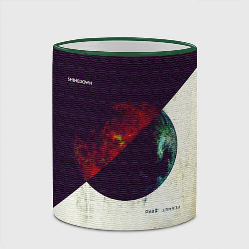 Кружка цветная Planet Zero - Shinedown / 3D-Зеленый кант – фото 2