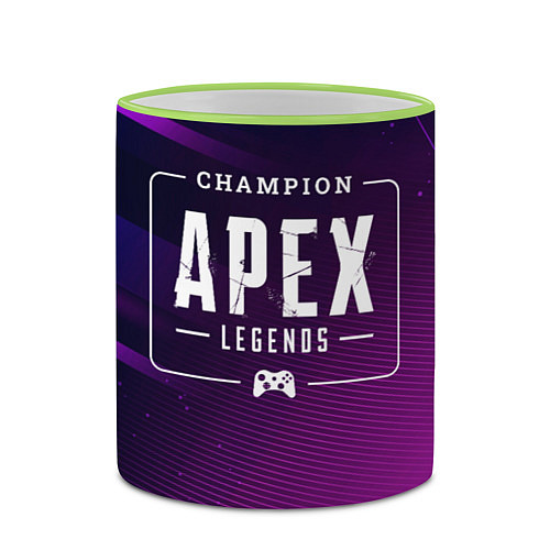 Кружка цветная Apex Legends Gaming Champion: рамка с лого и джойс / 3D-Светло-зеленый кант – фото 2