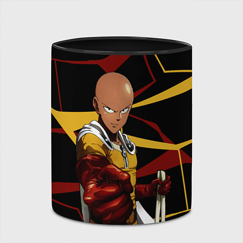 Кружка цветная One Punch Man - Сайтама-аниме / 3D-Белый + черный – фото 2