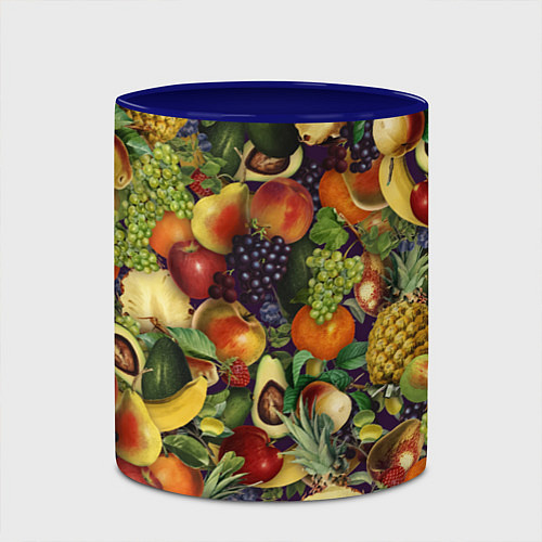 Кружка цветная Вкусные Летние Фрукты / 3D-Белый + синий – фото 2
