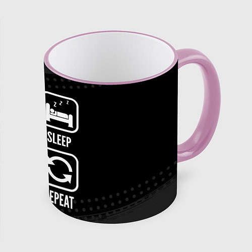 Кружка цветная Eat, Sleep, Apex Legends, Repeat / 3D-Розовый кант – фото 1