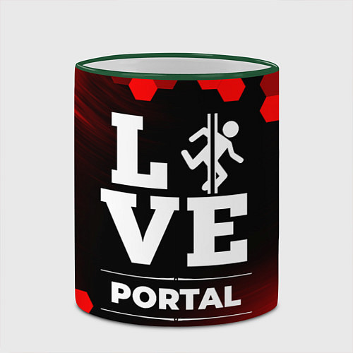 Кружка цветная Portal Love Классика / 3D-Зеленый кант – фото 2