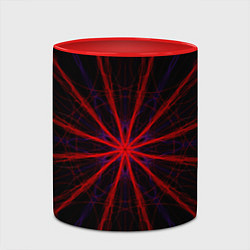 Кружка 3D Красный эфир 3D - абстракция, цвет: 3D-белый + красный — фото 2