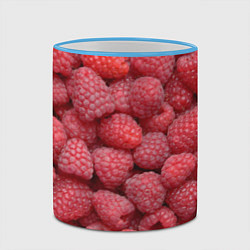 Кружка 3D Малина - ягоды, цвет: 3D-небесно-голубой кант — фото 2
