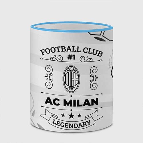 Кружка цветная AC Milan Football Club Number 1 Legendary / 3D-Небесно-голубой кант – фото 2