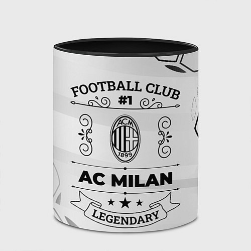 Кружка цветная AC Milan Football Club Number 1 Legendary / 3D-Белый + черный – фото 2