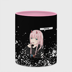 Кружка 3D ZERO TWO DARLING, цвет: 3D-белый + розовый — фото 2