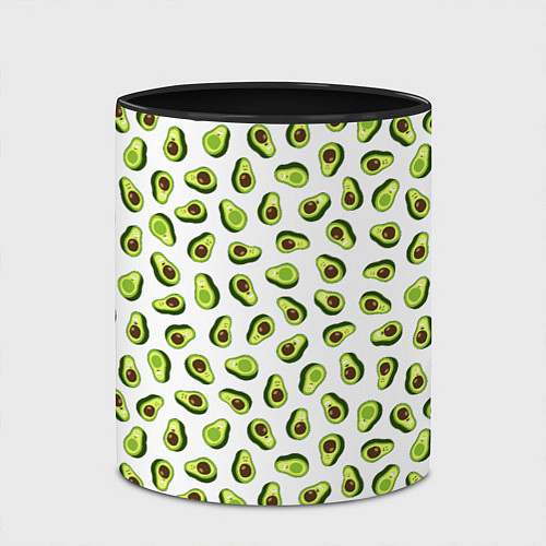 Кружка цветная Смешное авокадо на белом фоне / 3D-Белый + черный – фото 2