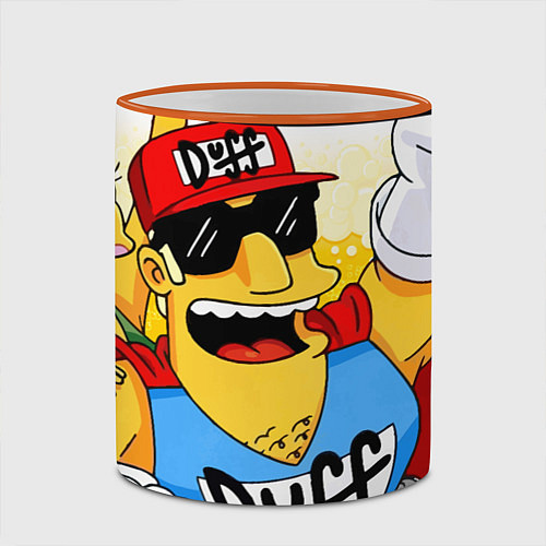 Кружка цветная Simpsons - duffman / 3D-Оранжевый кант – фото 2