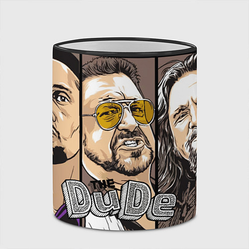 Кружка цветная The big Lebowski - The dude / 3D-Черный кант – фото 2