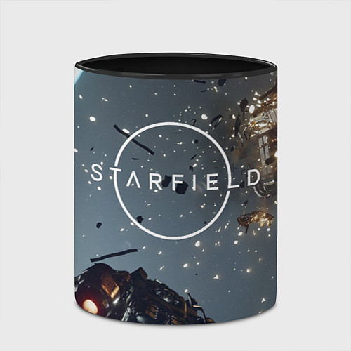 Кружка цветная Космический бой в Starfield / 3D-Белый + черный – фото 2