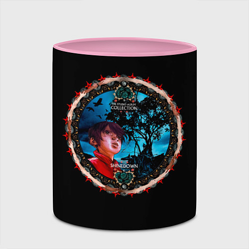 Кружка цветная The Studio Album Collection - Shinedown / 3D-Белый + розовый – фото 2