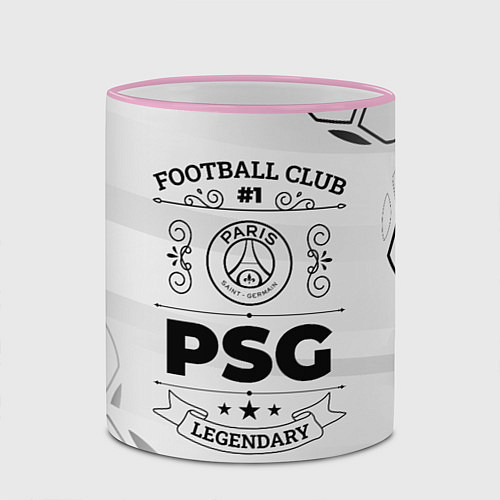 Кружка цветная PSG Football Club Number 1 Legendary / 3D-Розовый кант – фото 2