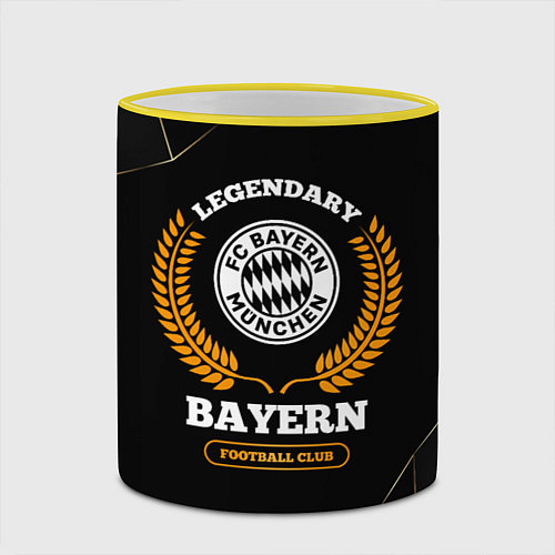 Кружка цветная Лого Bayern и надпись Legendary Football Club на т / 3D-Желтый кант – фото 2