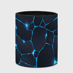 Кружка 3D Синие разломы, цвет: 3D-белый + черный — фото 2