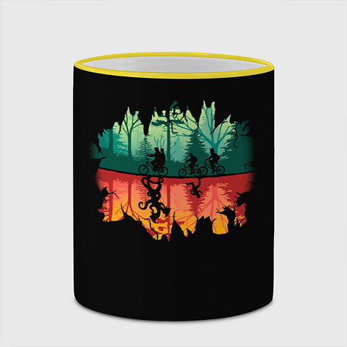 Кружка цветная Stranger Things Wrong Side / 3D-Желтый кант – фото 2