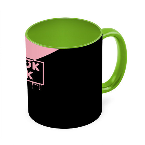 Кружка цветная BLACKPINK BIG LOGO / 3D-Белый + светло-зеленый – фото 1