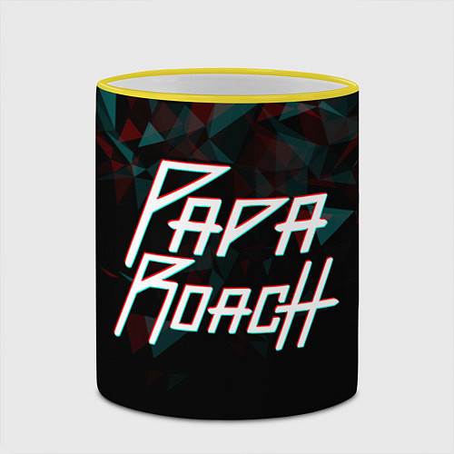 Кружка цветная Papa roach Glitch Big Logo / 3D-Желтый кант – фото 2