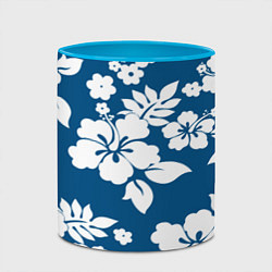Кружка 3D Цветочный паттерн Минимализм, цвет: 3D-белый + небесно-голубой — фото 2