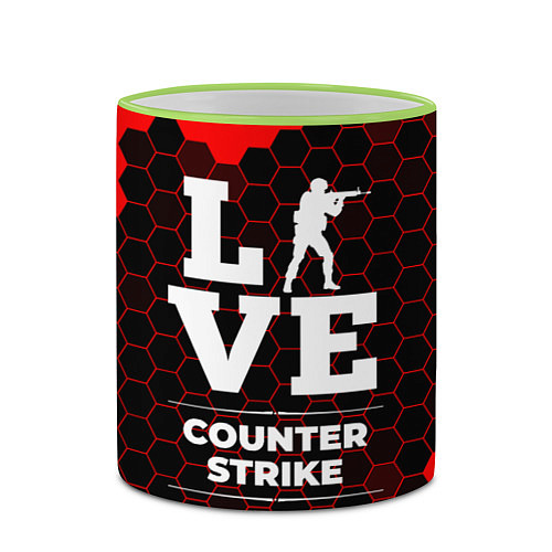 Кружка цветная Counter Strike Love Классика / 3D-Светло-зеленый кант – фото 2