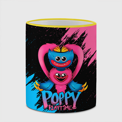 Кружка цветная GAME POPPY PLAYTIME HAGGY WAGGY AND KISSY MISSY / 3D-Желтый кант – фото 2