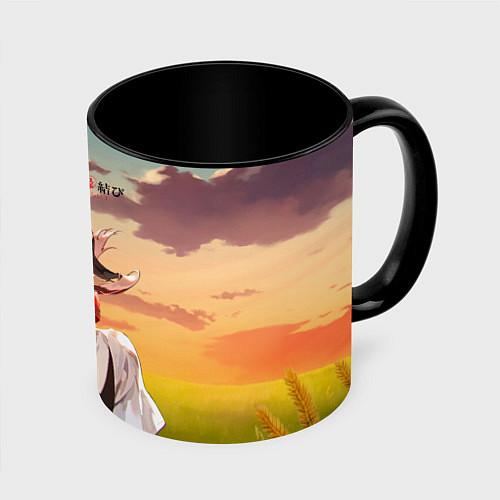 Кружка цветная Госпожа Кагуя Love is war Милая Синомия / 3D-Белый + черный – фото 1