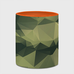 Кружка 3D 3д полигоны - камуфляж, цвет: 3D-белый + оранжевый — фото 2