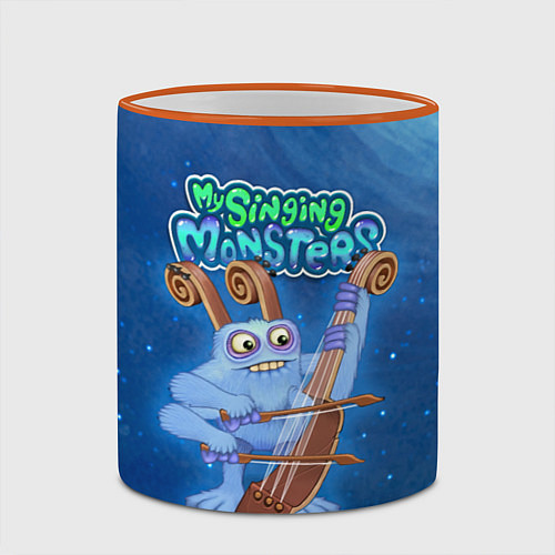 Кружка цветная My singing monsters СМЫЧОРОГ Bowgart / 3D-Оранжевый кант – фото 2
