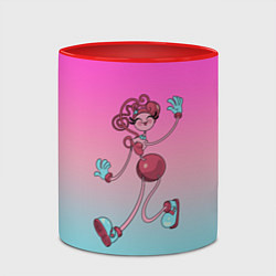 Кружка 3D Мама длинные ноги: Poppy Playtime, цвет: 3D-белый + красный — фото 2